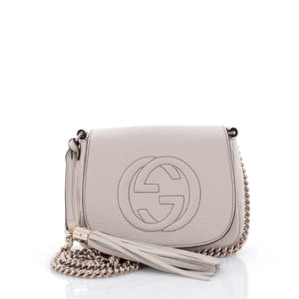 Gucci Soho Chain Crossbody Bag Leather Small White 2446801