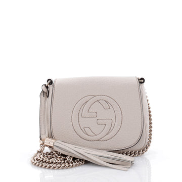 Gucci Soho Chain Crossbody Bag Leather Small White 2446801