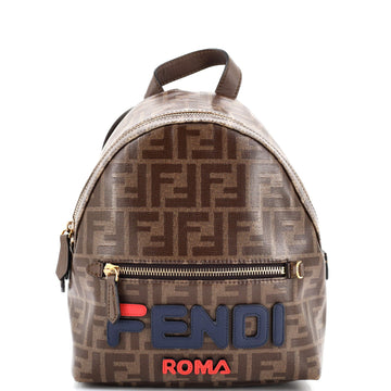 Fendi Mania Logo Backpack Zucca Coated Canvas Mini