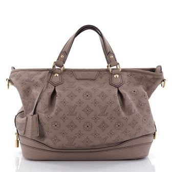 Louis Vuitton Stellar Handbag Mahina Leather PM Brown 2447301