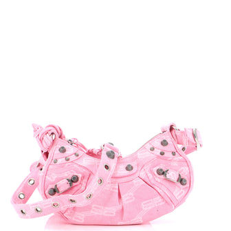 Balenciaga Le Cagole Giant Studs Shoulder Bag BB Denim XS