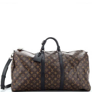 Louis Vuitton Keepall Bandouliere Bag Macassar Monogram Canvas 55