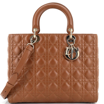 Christian Dior Lady Dior Bag Cannage Quilt Lambskin Large