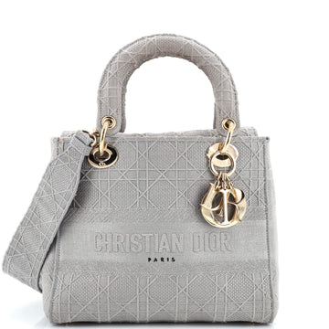 Christian Dior Lady D-Lite Bag Cannage Embroidered Canvas Medium