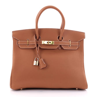 Hermes Birkin Handbag Brown Togo with Gold Hardware 35 2447701