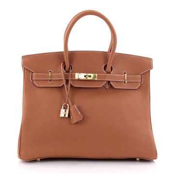 Hermes Birkin Handbag Brown Togo with Gold Hardware 35 2447701