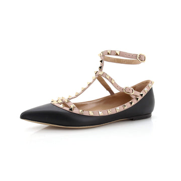 Valentino Garavani Women's Rockstud Caged Ballerina Flats Leather