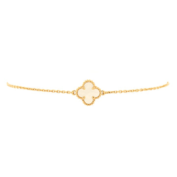 Van Cleef & Arpels Sweet Alhambra Bracelet 18K Yellow Gold and Mother of Pearl