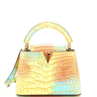 Louis Vuitton Capucines Bag Metallic Crocodile Mini
