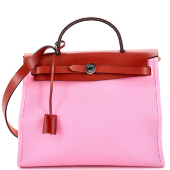 Hermes Herbag Zip Leather and Toile 31