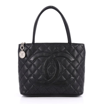 Chanel Medallion Tote Quilted Caviar Black 2449002