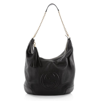 Gucci Soho Hobo Chain Strap Leather Medium Black 2449501