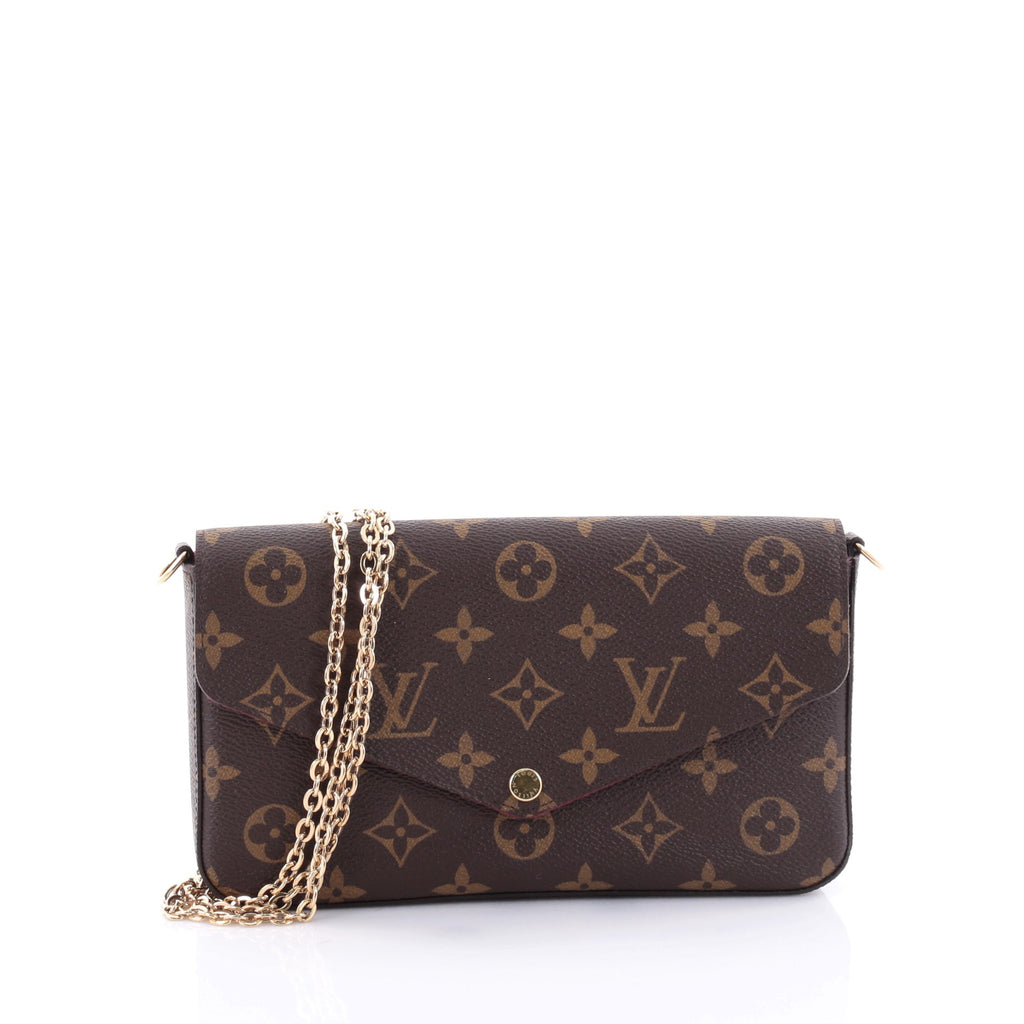 Louis Vuitton Pochette Felicie Monogram Blossom (Without Accessories)  Brown/Black in Toile Coated Canvas with Gold-tone - US