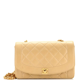 Chanel Vintage Diana Flap Bag Quilted Lambskin Medium