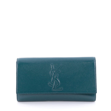 Saint Laurent Belle de Jour Clutch Leather Large Blue 2450001
