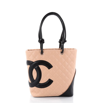 Chanel Cambon Tote Quilted Leather Medium Neutral 2450102