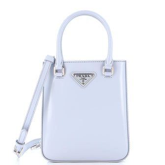 Prada Convertible Tote Brushed Leather Small