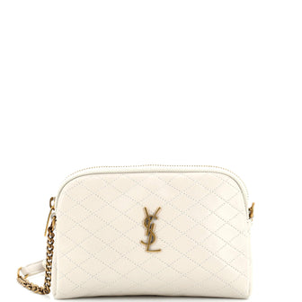 Saint Laurent Gaby Zipped Pouch Crossbody Quilted Leather