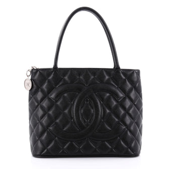 Chanel Medallion Tote Quilted Caviar Black 2450402