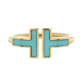 Tiffany & Co. T Wire Ring 18K Yellow Gold with Turquoise