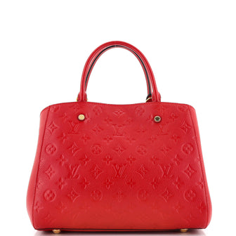 Louis Vuitton Montaigne Handbag Monogram Empreinte Leather MM Red 2451171