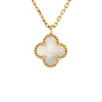 Van Cleef & Arpels Sweet Alhambra Pendant Necklace 18K Yellow Gold and Mother of Pearl