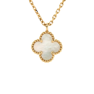 Van Cleef & Arpels Sweet Alhambra Pendant Necklace 18K Yellow Gold and Mother of Pearl