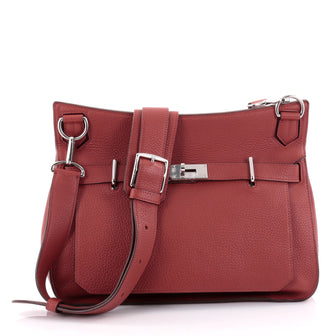 Hermes Jypsiere Handbag Clemence 34 Red 2451504