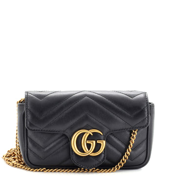 Gucci GG Marmont Coin Purse on Chain Matelasse Leather