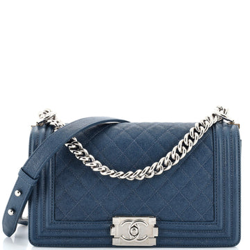 Chanel Boy Flap Bag Quilted Caviar Old Medium