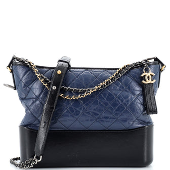 Chanel Bicolor Gabrielle Hobo Quilted Aged Calfskin Medium