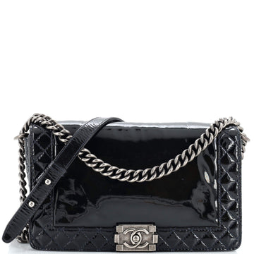 Chanel Reverso Boy Flap Bag Patent New Medium