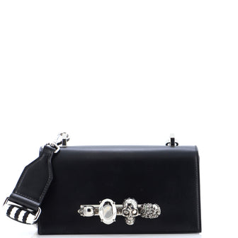 Alexander McQueen Jewelled Flap Satchel Leather Small