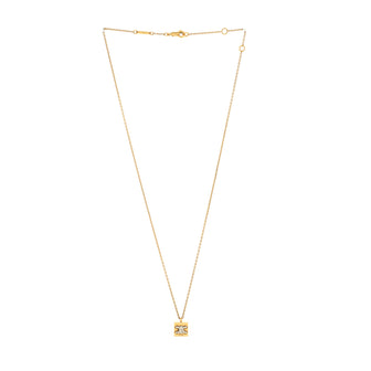 Celine Triomphe Cube Pendant Necklace Metal with Crystals