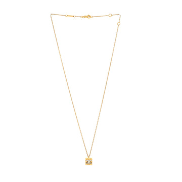 Celine Triomphe Cube Pendant Necklace Metal with Crystals