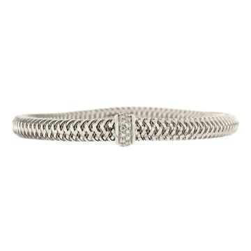 Roberto Coin Primavera Station Flexible Bracelet 18K White Gold with Diamonds