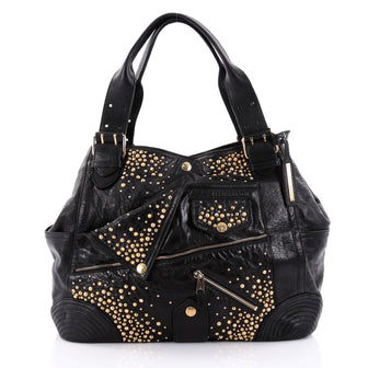 Alexander McQueen Faithful Tote Studded Leather Black 2452806