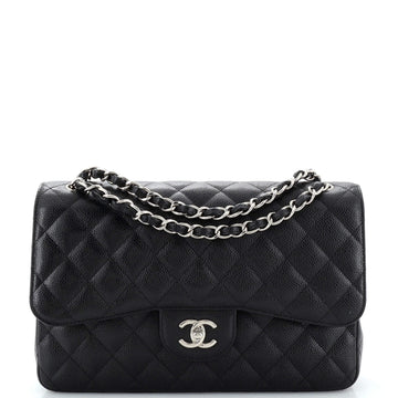 Chanel Classic Double Flap Bag Quilted Caviar Jumbo