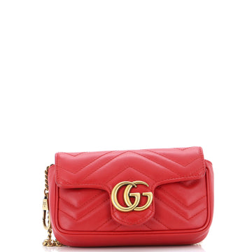 Gucci GG Marmont Coin Purse on Chain Matelasse Leather