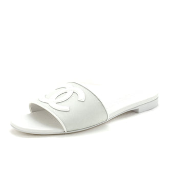 Chanel Women's CC Slide Sandals Mesh and Patent