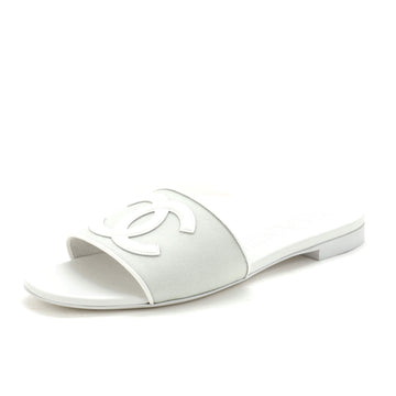 Chanel Women's CC Slide Sandals Mesh and Patent