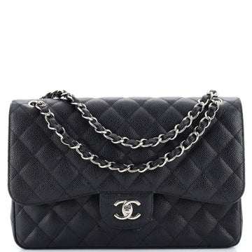 Chanel Classic Double Flap Bag Quilted Caviar Jumbo