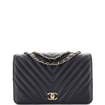Chanel Statement Flap Bag Chevron Calfskin Medium