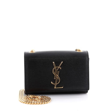 Saint Laurent Classic Monogram Crossbody Bag Grainy Leather Small Black 2453401