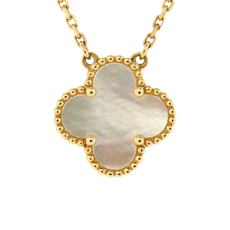 Van Cleef & Arpels Vintage Alhambra Pendant Necklace 18K Yellow Gold and Mother of Pearl