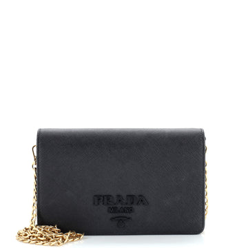 Prada Monochrome Wallet on Chain Saffiano Leather Mini