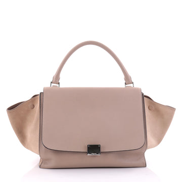 Celine Trapeze Handbag Leather Medium Brown 2453601
