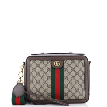 Gucci Ophidia Zip Around Camera Bag GG Coated Canvas Small