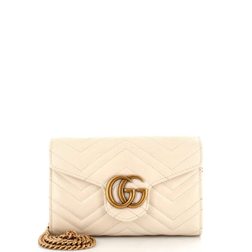 Gucci GG Marmont Chain Wallet Matelasse Leather Mini