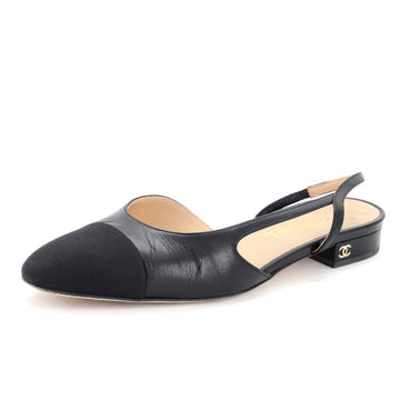 Chanel Women's Cap Toe CC Slingback Flats Leather